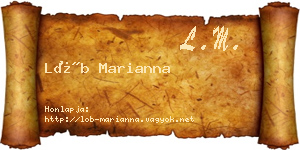 Löb Marianna névjegykártya